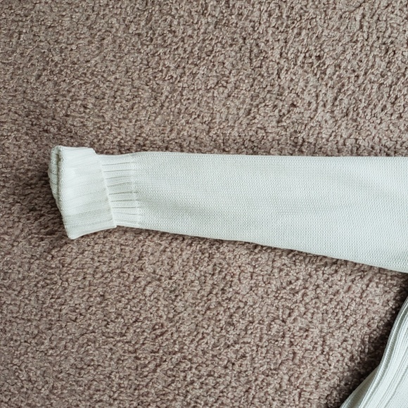 Womens White Knitted Large Button Cardigan Ellemenno - Picture 10 of 16